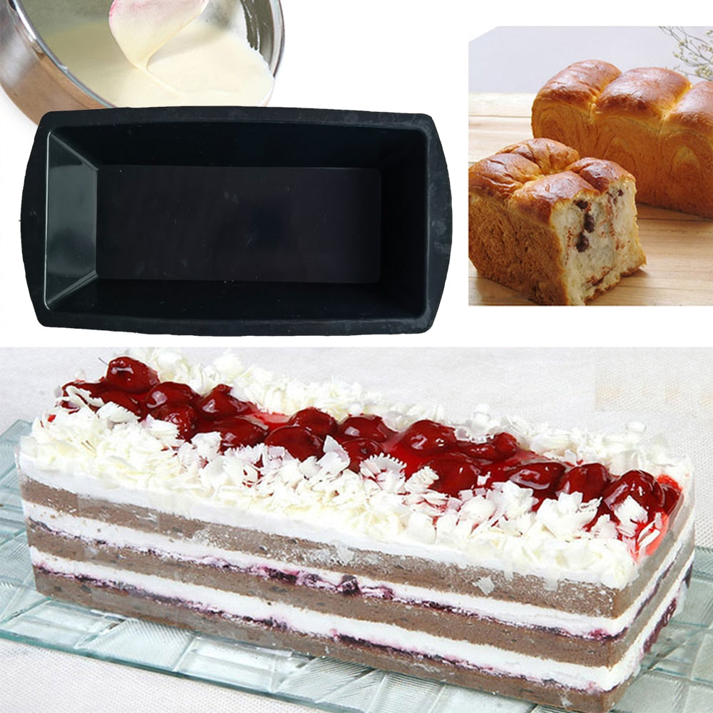 Silicone Cake Mold Rectangle Pan Bakeware Moulds Bread Toast Candy Mold Form Bakeware Baking Dishes Pastry Tools Loaf Pans