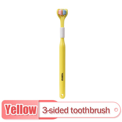 3D Stereo Three-Sided Toothbrush PBT Ultra Fine Soft Hair Adult Toothbrushes Tongue Scraper Deep Cleaning Oral Care Teeth Brush