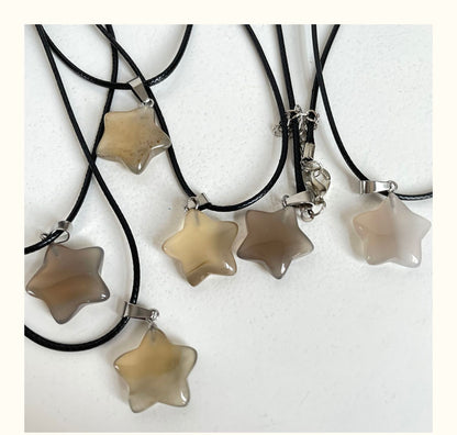 Trend Natural Stone Hexagon Crystal Rose Quartz Opal Star Pendant Necklace for Women Fluorite Lapis Bullet Pendulum Jewelry Gift