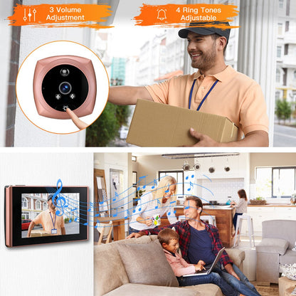 Elecpow 4.3 Inch Smart Home Peephole Doorbell Door Camera 140° HD PIR Infrared Night Vision  Motion Detection Monitor Door Bell