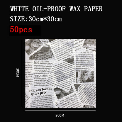 50/100pcs Oil Proof Wax Paper for Food Baking Barbecue Burger Fries Bread Baking Paper Plate Mat Baking supplies
