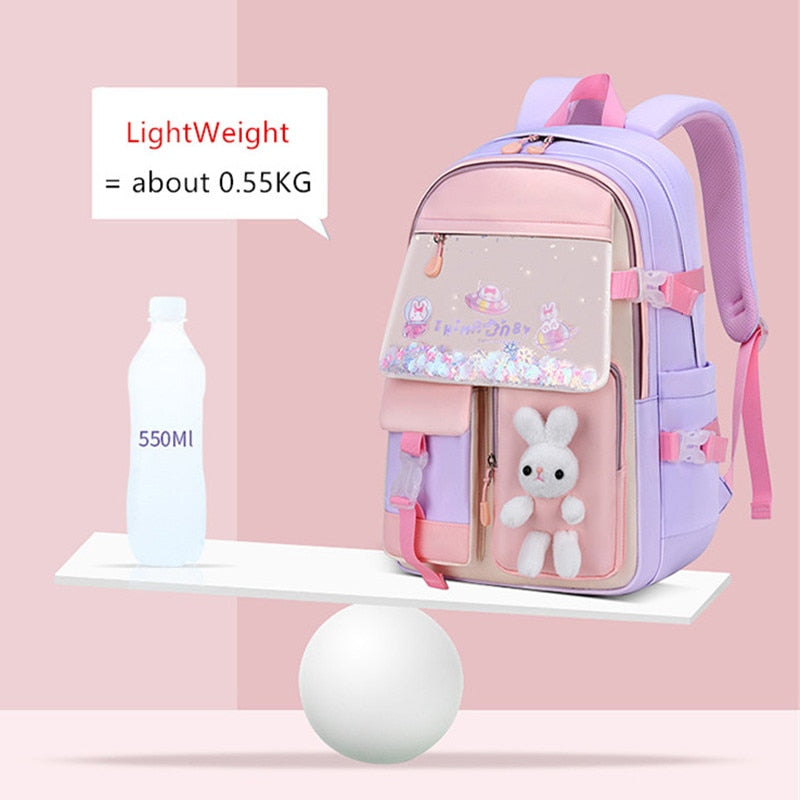 Fengdong small girls primary school bag cute backpacks for children satchel kawaii book bag kids school backpack wholesale bags