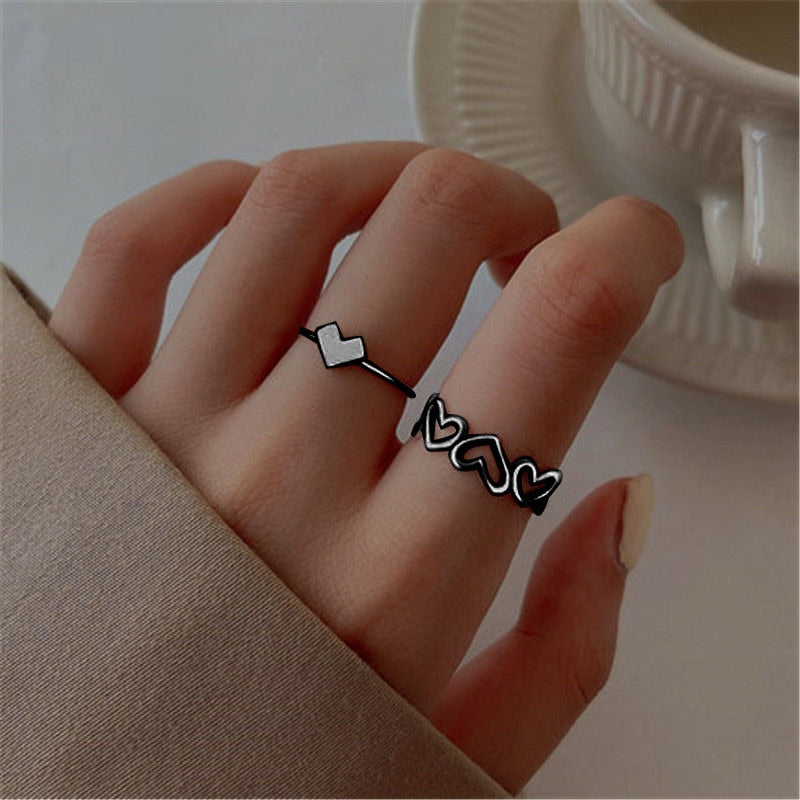 Hip Hop Cross Ring On Finger Chains Adjustable Jewelry Rings for Men Women Gothic anillos Aesthetic Rings 2023 Trend Accessories