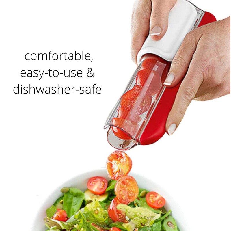 Tomato Grape Cherry Slicer Fruit Vegetable Salad Manual Slicer, Fruit and Vegetable Tool Kitchen Gadget, Progressive Zip Slicer