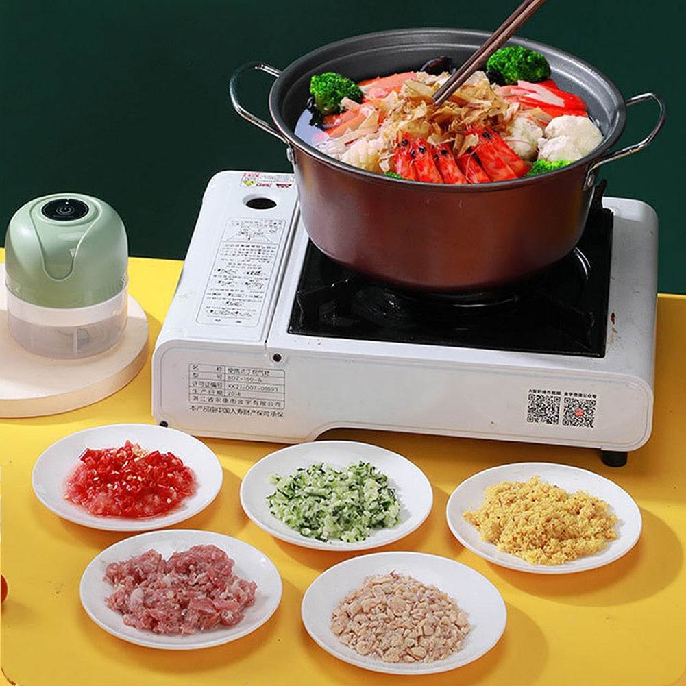 Rechargable Garlic Chopper Paste Machine Meat Grinder Mincer Auxiliary Food Machine Chili Vegetable Crusher Masher Kitchen Tools