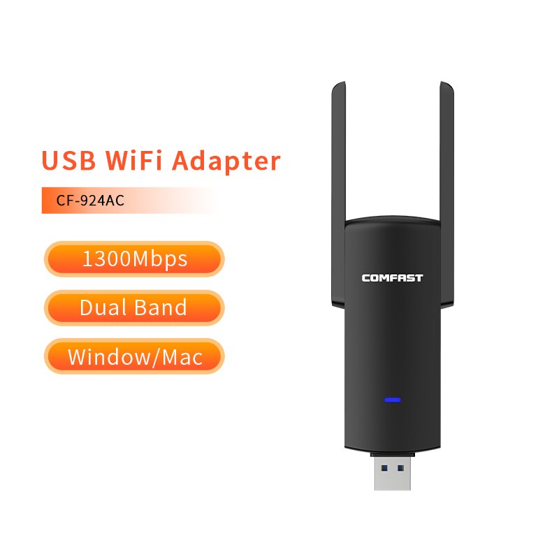 Comfast CF-812AC usb wifi adapter 2.4Ghz/5GHz 1300Mbps USB Wireless Adapter Dual Band WiFi Receiver AC Wi-Fi Dongle Network Card