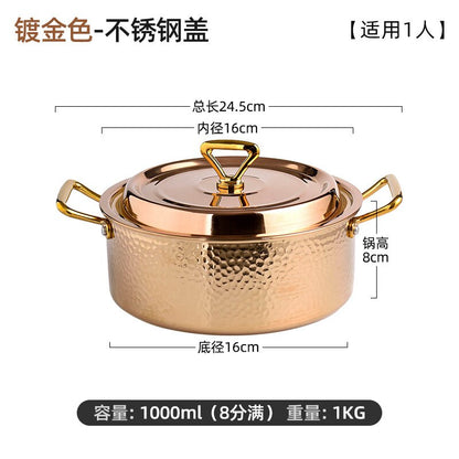 Thickened 304 Stainless Steel Deep Soup Pot Household Hot Pot Large-capacity Shabu-shabu Induction Cooker Gas Cooker