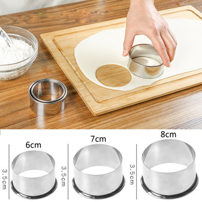 5pcs/Set Dumpling Mold Stainless Steel Chinese Shuijiao Maker Empanadas Metal Dough Pressing Tool Pastry Kitchen Accessories