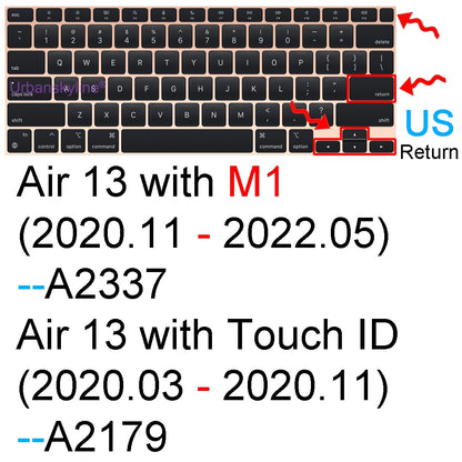 Keyboard Cover for Macbook Air 13 M2 Pro 13 M1 14 Max 15 16 Bar ID 17 Retina 11 Silicone Protector Skin Case A2337 A2779 A2681