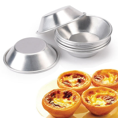 5/10/20pcs Kitchen Baking Mold Aluminum Alloy Egg Tart Cup Cupcake Cakes Mould For Pastry Cakes Dessert Mini Cupcake Baking Pan