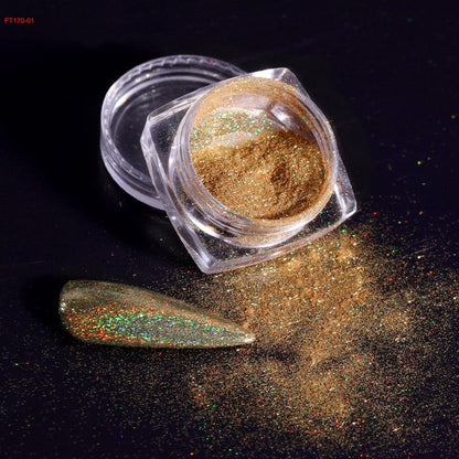 1pc 19Colors Nail Glitter Mirror Powder Chrome Dust Pigment 0.5g Paint Dip Metallic Shiny With Magic Effect Dust