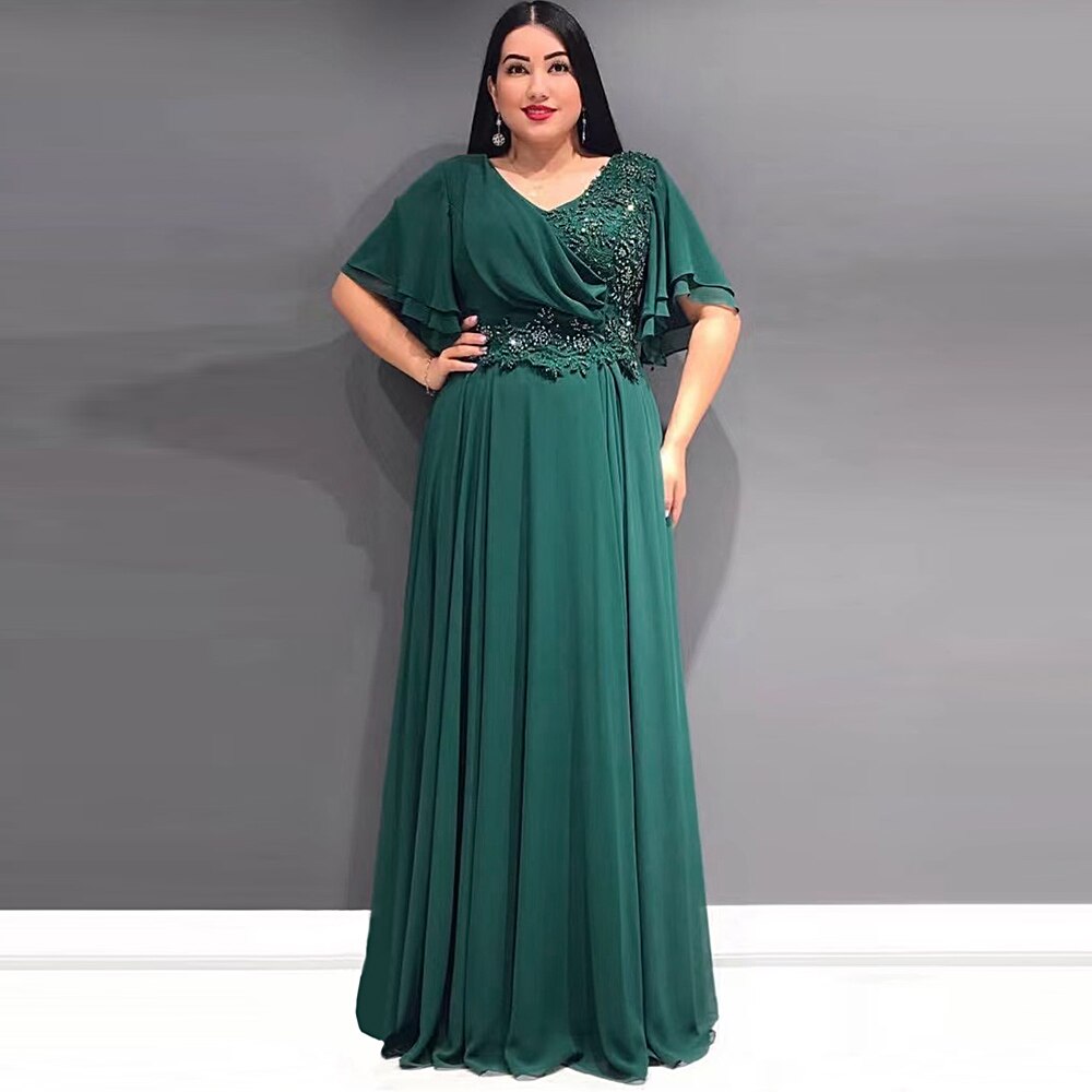 MD African Turkey Chiffon Dresses For Women 2023 Summer Short Sleeve Robe Dubai Muslim Kaftan Abayas Ankara Dashiki Outfit Dress