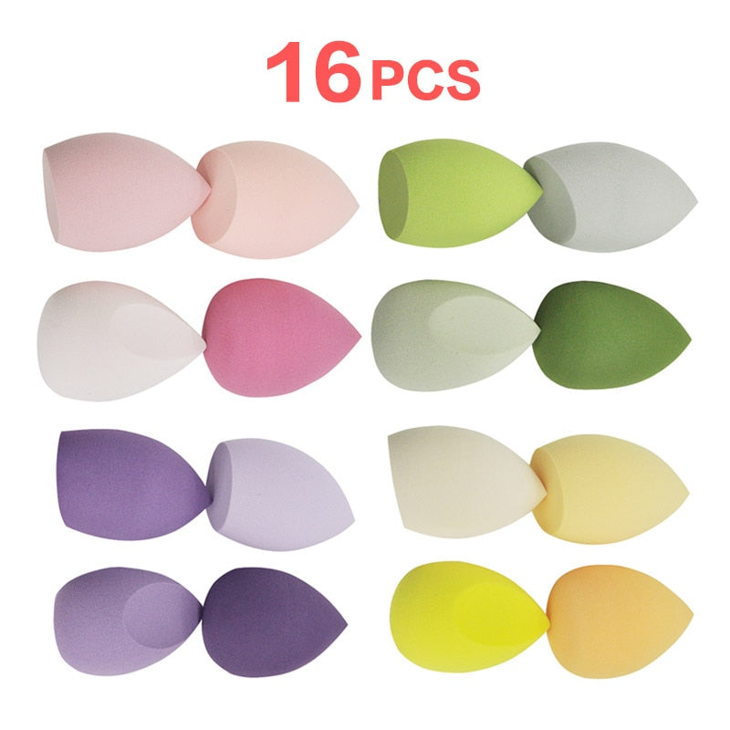 Different Sizes Makeup Sponge Dry&amp;Wet Use Cosmetic Puff Sponge maquiagem Foundation Powder Blush Beauty Tools with Storage Box