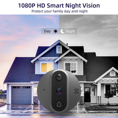 Jeatone Tuya smart WiFi door bell With 1080P/120°Camera video peephole for door 4.3&quot; LCD  screen 24H PIR Movement Detection Eye