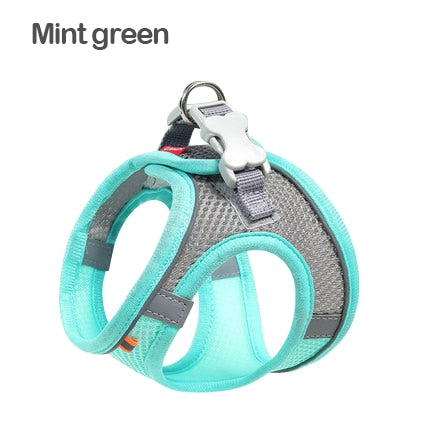 Kimpets Dog Harness Clothes Vest Chest Cat Collars Rope Small Dogs Reflective Breathable Adjustable Outdoor Walking Pet Supplies