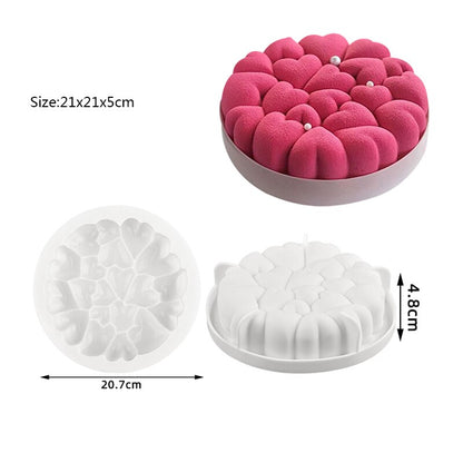 Heart Shaped Silicone Mold Cake Mousse Baking Forms Tray Silicon Soap Candle Making Moulds Kitchen Bakeware Tool
