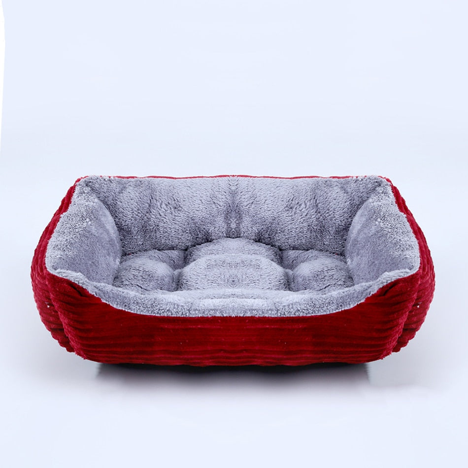 Bed for Dog Cat Pet Square Plush Kennel Medium Small Dog Sofa Bed Cushion Pet Calming Dog Bed House Pet Supplies Accessories