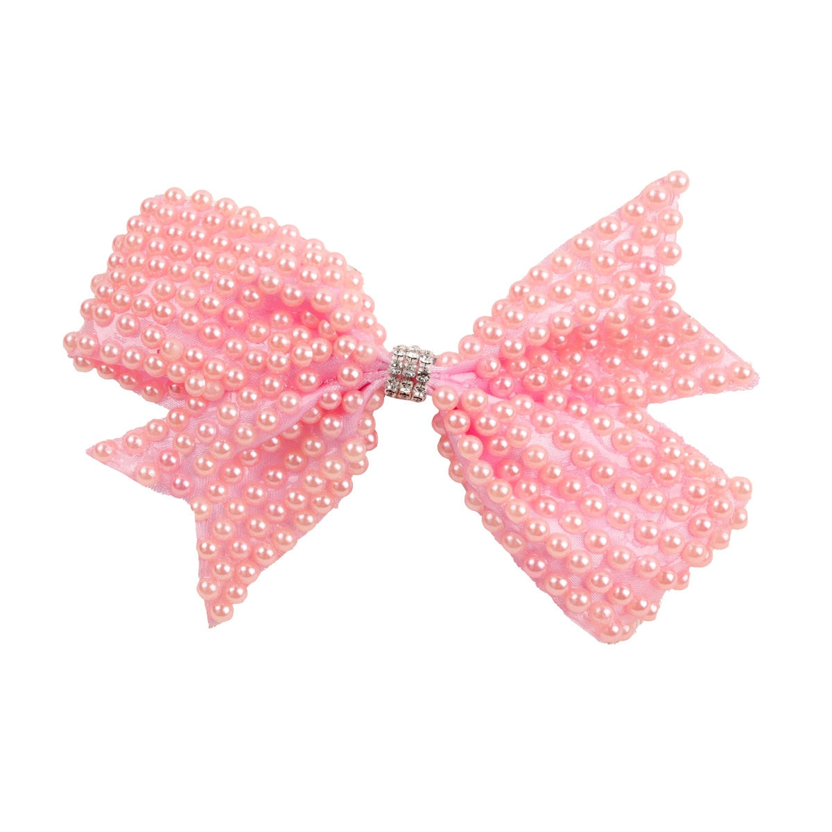White Pearl Hair Bows With Hair Clips For Girls Kids Boutique Layers Bling Rhinestone Center Bows Hairpins Hair Accessories