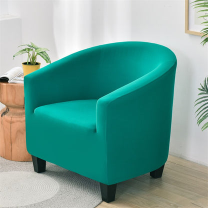 Single Seat Armchair All Cover Solid Color Stretch Club Couch Slipcover Simple Morden Style For Living Room Home Hotel Bar Decor