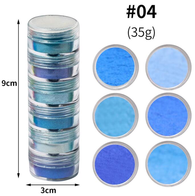 1pc 19Colors Nail Glitter Mirror Powder Chrome Dust Pigment 0.5g Paint Dip Metallic Shiny With Magic Effect Dust