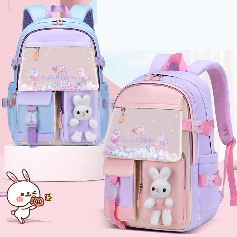 Fengdong small girls primary school bag cute backpacks for children satchel kawaii book bag kids school backpack wholesale bags