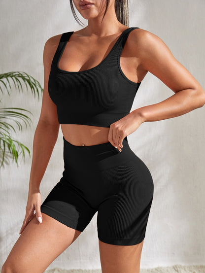 Seamless Yoga Set Gym Suits With Shorts Crop Top Sexy Bra Women's Pants 2 Pieces Set Running Workout Outfit Fitness Clothing