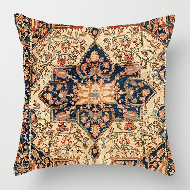 2021 New Ethnic Persian Carpet Print Linen Pillows Case Hot Bohemian Decorative Geometric Throw Pillows Sofa Couch Home Decor