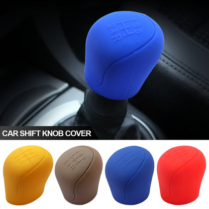 Car Silicone Gear Shift Knob Cover Gear Shift Non-Slip Grip Handle Protective Covers Manual 5 6-speed Car Interior Accessories