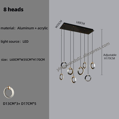 Pendant Staircase LED Attic Villa Living Room Ceiling Pendant Lights 2023 Designer Lamp Nordic Long Annular Staircase Chandelier