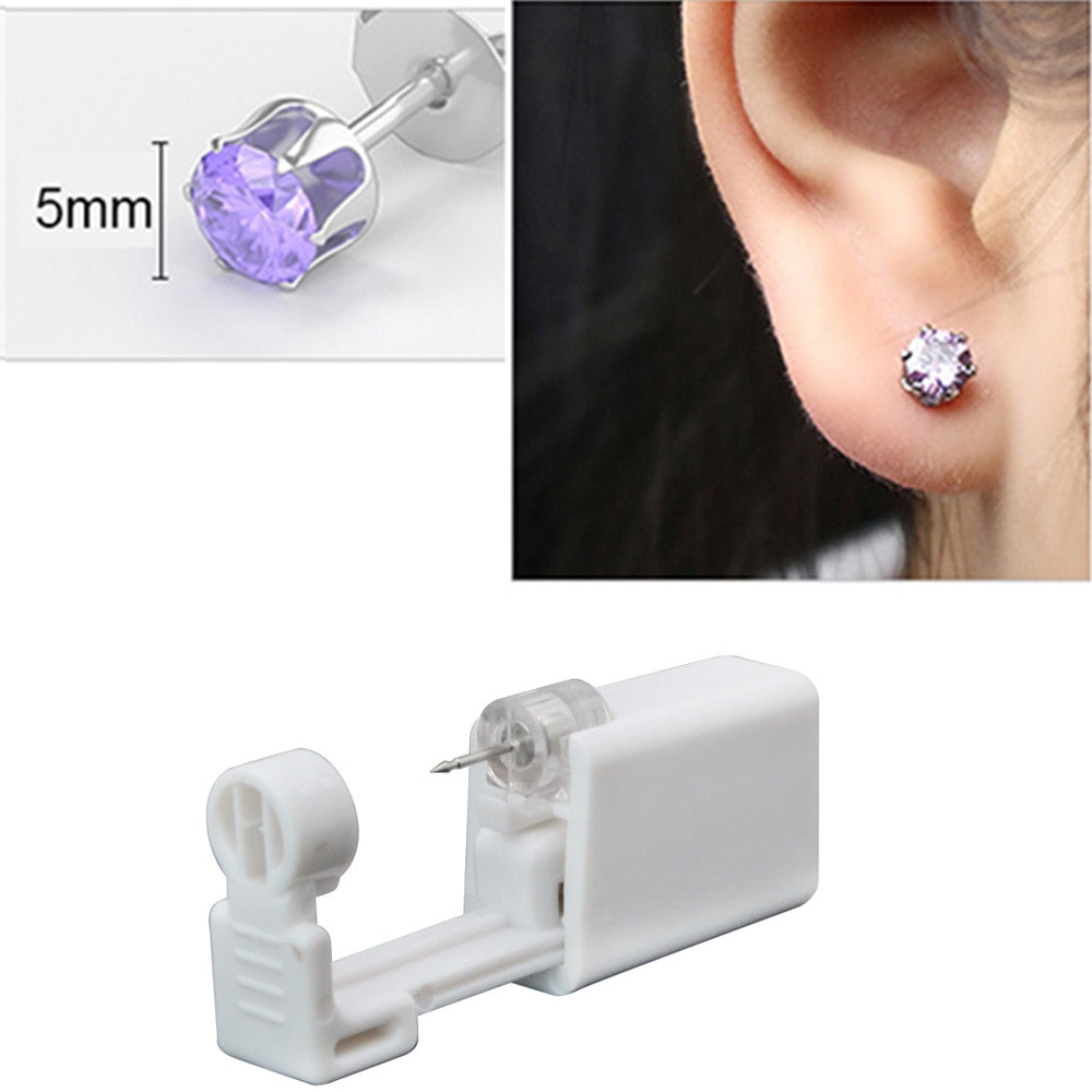 1/2/4Pcs Disposable Sterile Ear Piercing Unit Cartilage Tragus Helix Piercing Gun No Pain Piercer Tool Machine Kit Stud Jewelry