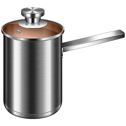 Household Small Fryer With Filter German 304 Stainless Steel Fryer Heightened and Deepened Oil-saving Pan Deep Cookware Kitchen