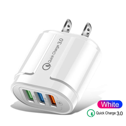 USB Charger Quick charge 2A 3 Ports Mobile Phone Chargers Fast Charging For iPhone Samsung Xiaomi Huawei Tablet Wall Adapter