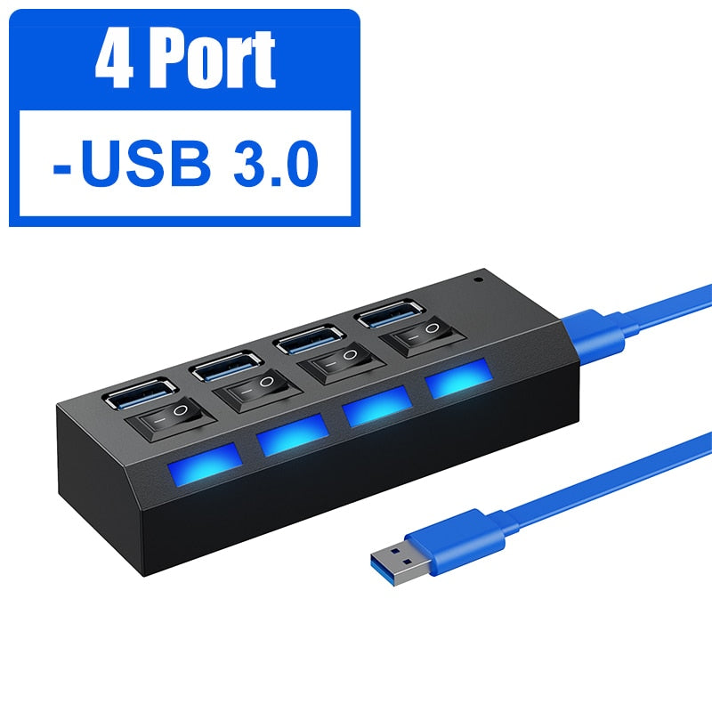 Usb Hub 3 0 Hub Usb Splitter Several Ports Multi Usb Hub 3.0 Hab power Adapter Extensor Computer Accessories switch usb For Home