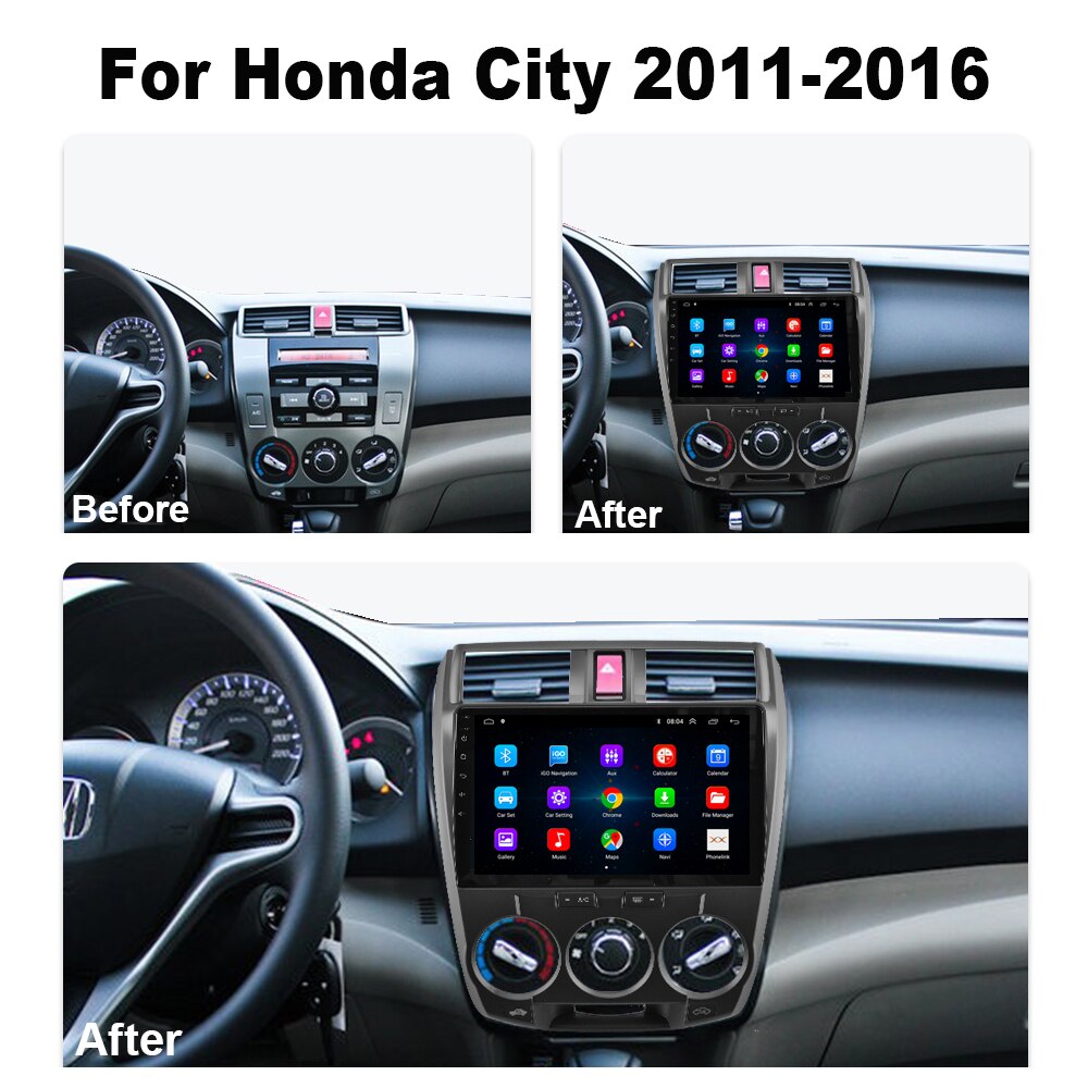 Android 2 Din Car Radio multimedia video player For Honda City 2008 2009 2010 2011 2012 2013 2014 navigation GPS audio 2din dvd