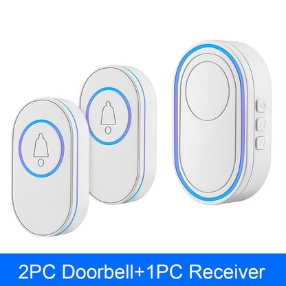 Camluxy Wireless Doorbell 39 Music LED Flash Security Alarm Outdoor IP65 Waterproof Smart Home Intelligent Door Bell Chime Kit