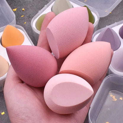 4pcs Makeup Sponge Powder Puff Dry and Wet Combined Beauty Cosmetic Ball Foundation Powder Puff Bevel Cut Make Up Sponge Tools