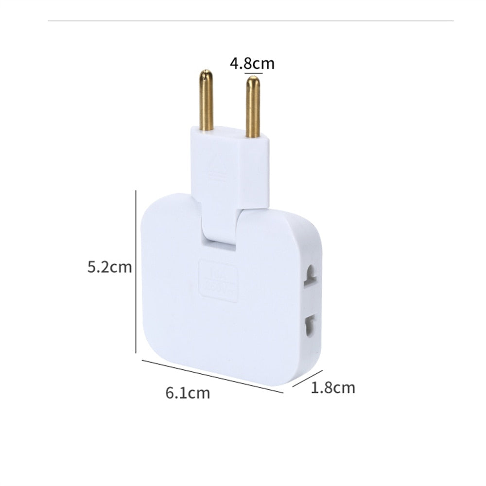 EU Plug 180 Degree Rotatable Socket Converter 3 in 1 US Extension Plug Multi-Plug Mini Slim Wireless Outlet Adapter Sockets