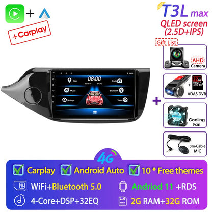 2din 4G Android 11 Car Radio Multimidia Video Player for Kia Ceed Cee'd 2 JD 2012-2018 Navigation GPS Carplay Audio Head Unit 9"