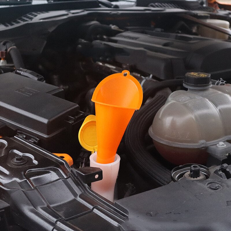 4PCS Long Stem Plastic Funnel Car Oil Filling Tools Diesel Fuel Kerosene Gasoline Anti-splash Auto Filling Equipment Accessories