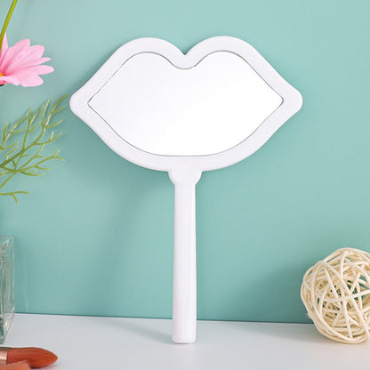 Handheld Makeup Mirror Lip Shaped Makeup Mirror With Handle Hand Mirror SPA Salon Compact Mirrors Cosmetic Mirror For Women