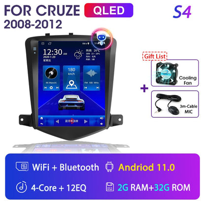 For Chevrolet Cruze 2008-2014 Carplay Android 11 Car Radio Multimedia Video Player Navigaion Head Unit Stereo 2Din Audio Speaker