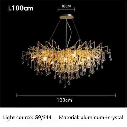 American Luxury Crystal Ceiling Chandelier Modern Lustre Living Dining Bedroom Hanging Lamp Hotel Hall Home Decor Pendant Lights