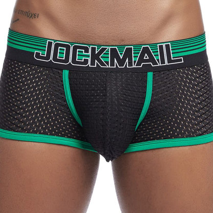 JOCKMAIL Sexy Men&#39;s Cotton Panties Boxer Male Underwear Solid Men&#39;s Shorts Breathable Underwear Striped Boxer shorts  men boxer