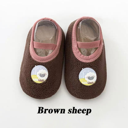 Baby Anti-slip Socks Newborn Warm Crib Floor Shoes with Rubber Sole for Children Boy Toddler Foot Girl Infant Cute Kids Slippers