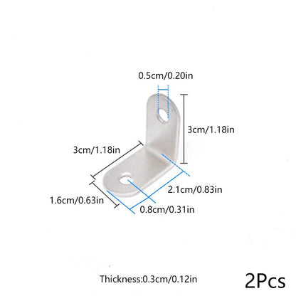 2pcs Table Chair Corner Shelf Bracket Thickened Angle Code Plus Fixed Support Connector Stainless Steel L Shaped Furniture Hardw