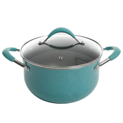 Frontier Speckle Aluminum 10-Piece Cookware Set, Turquoise