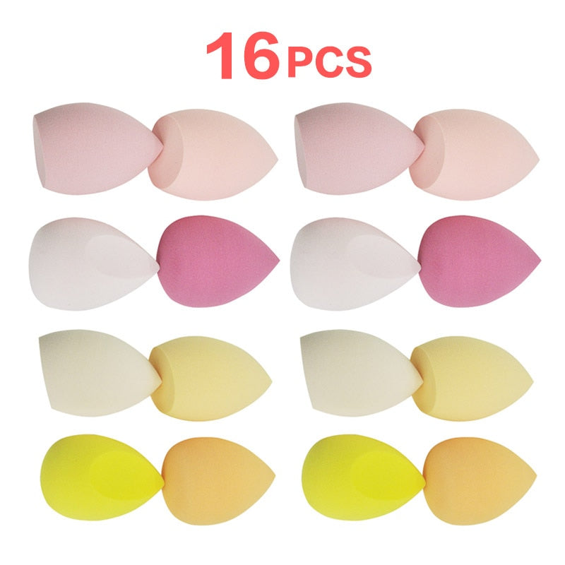 Different Sizes Makeup Sponge Dry&amp;Wet Use Cosmetic Puff Sponge maquiagem Foundation Powder Blush Beauty Tools with Storage Box