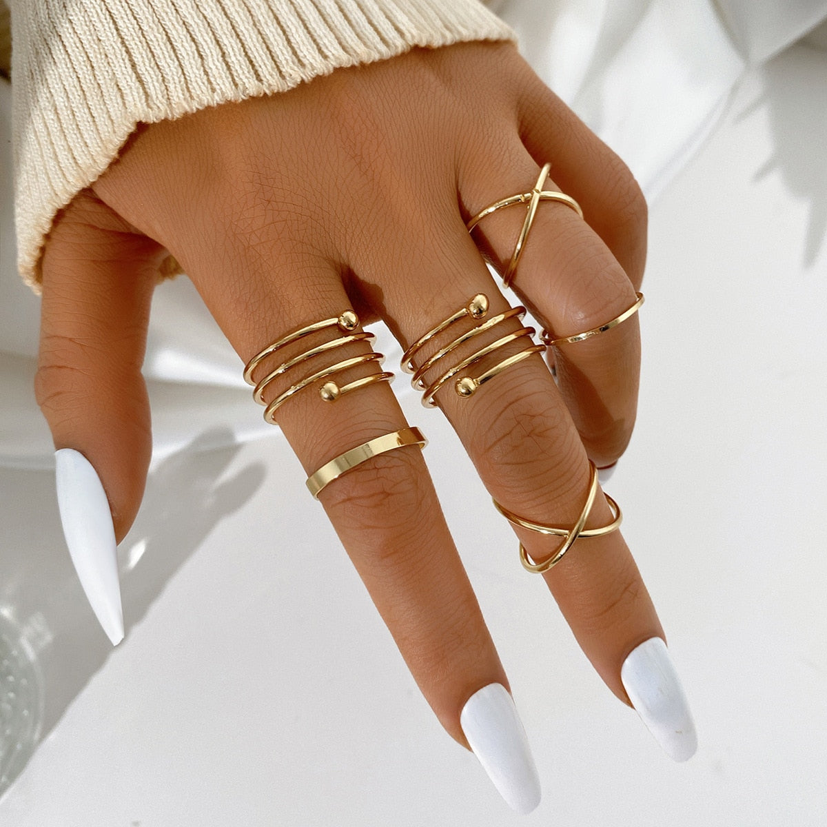 Hip Hop Cross Ring On Finger Chains Adjustable Jewelry Rings for Men Women Gothic anillos Aesthetic Rings 2023 Trend Accessories