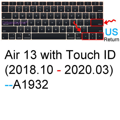 Keyboard Cover for Macbook Air 13 M2 Pro 13 M1 14 Max 15 16 Bar ID 17 Retina 11 Silicone Protector Skin Case A2337 A2779 A2681