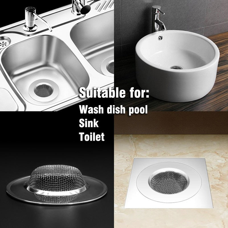 1PCS Kitchen Sink Filter Stainless Steel Mesh Sink Strainer Filter Bathroom Sink Strainer Drain Hole Filter Trap Waste Screen